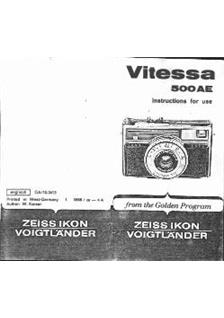 Zeiss Ikon Vitessa 500 manual. Camera Instructions.